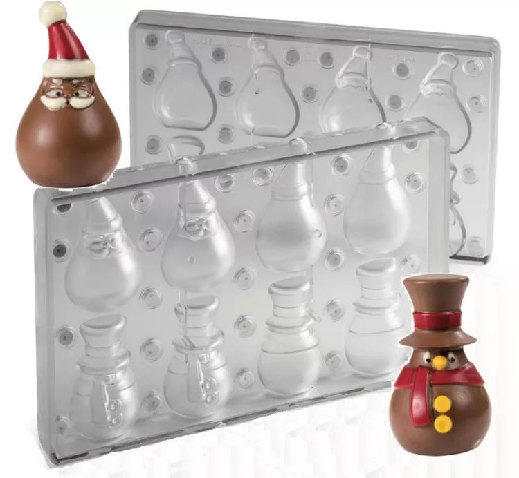 Martellato Chocoladevormen Kerstman & Sneeuwman Polycarbonaat chocoladevorm 20-C1010 Kerstman & Sneeuwman Polycarbonaat chocoladevorm/Bestel eenvoudig online/Anisana