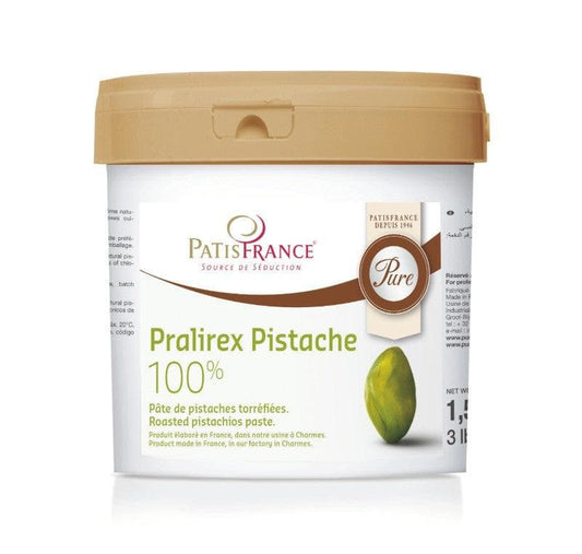 Anisana BV Notenpasta PatisFrance Pralirex Pistache 100% 1,5 kg PatisFrance Praline Pistaches 52%