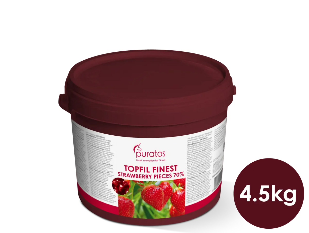 Anisana Vullingen Puratos Topfil Finest Strawberry Pieces 70% – aardbeienvulling 4,5 kg Topfil aardbeienvulling 4 kg/Bestel eenvoudig online/Anisana