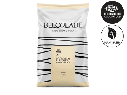 Belcolade Bakvaste chocolade Plantaardig Cacao-Trace wit 15 kg Plantaardig Cacao-Trace melk. 15 kg/Bestel eenvoudig online/Anisana