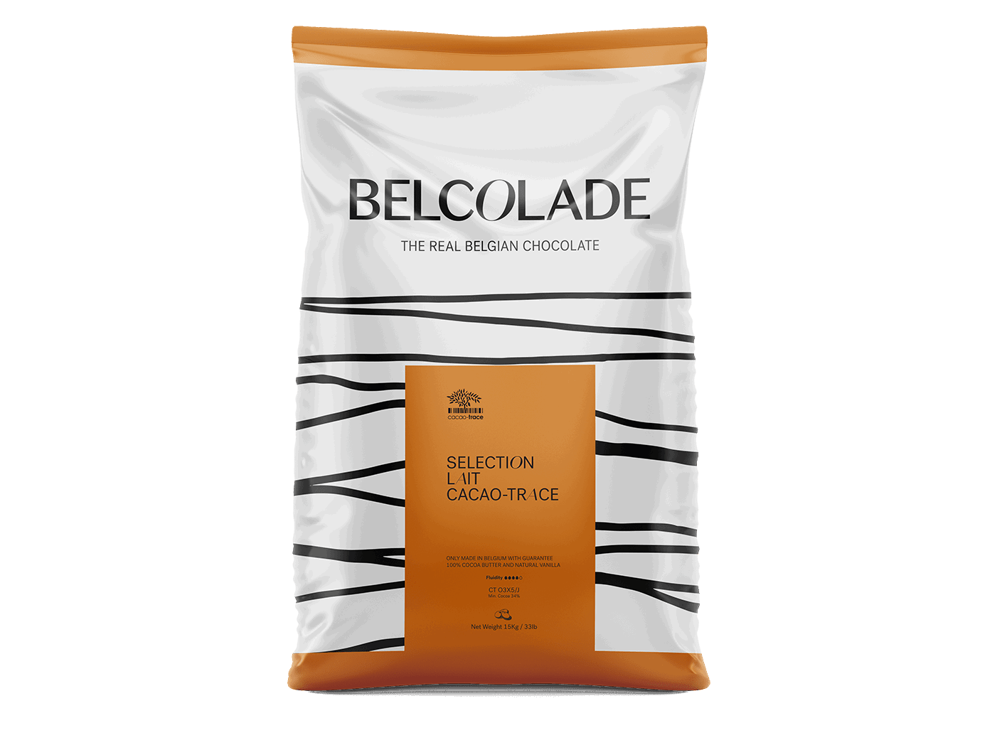 Belcolade Chocolade 15kg Selection Lait Cacao-Trace O3X5/J 15kg Belcolade Selection Lait Cacao-Trace O3X5 15kg/Bestel online/Anisana