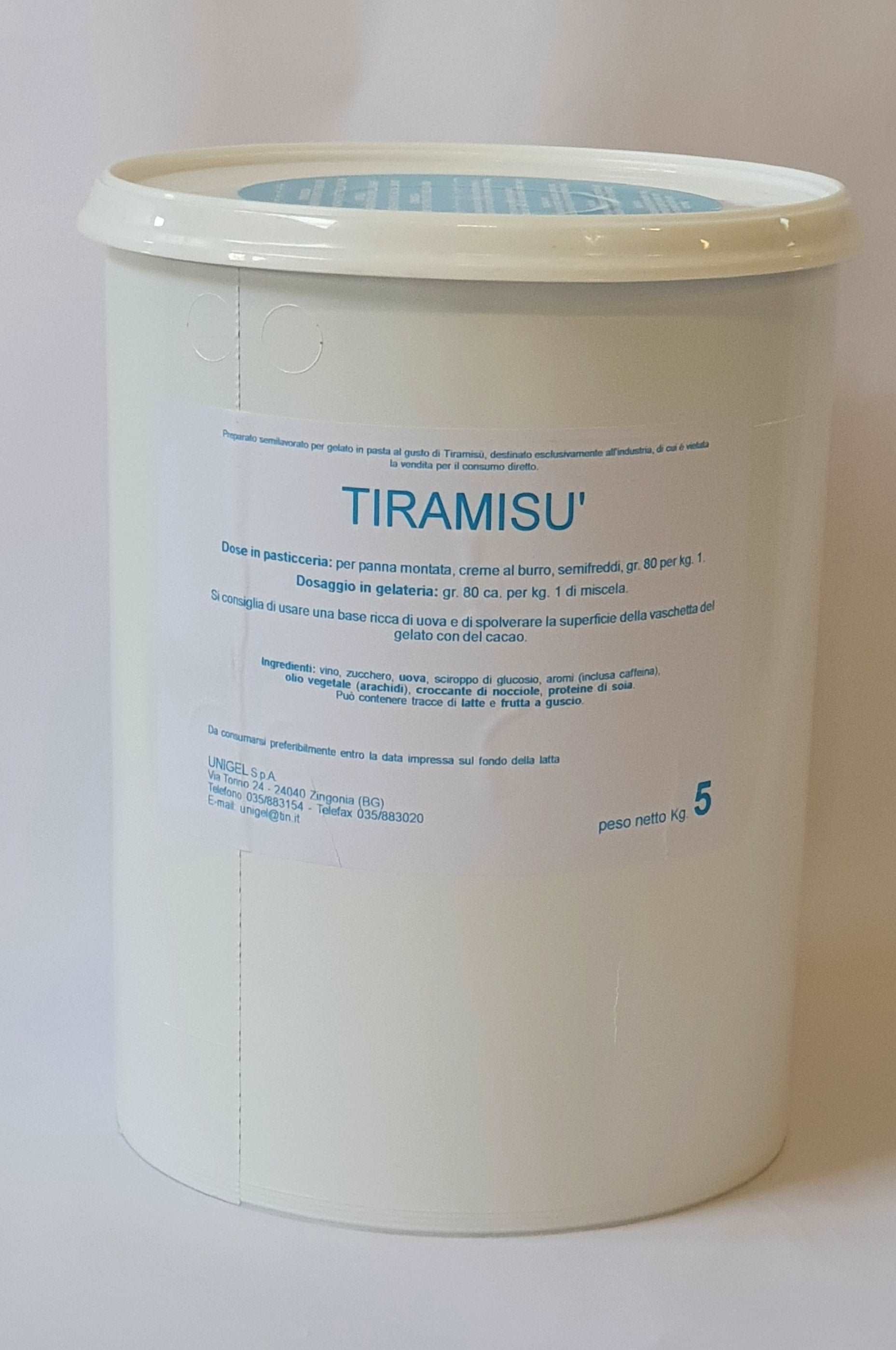 Unigel/Nordpol Unigel Traditionele pasta's Tiramisu 5 kg Tiramisu/Bestel eenvoudig online/Anisana